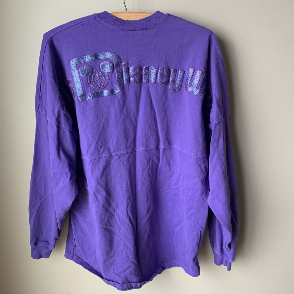 Disney Parks oversized jersey purple blue glitter